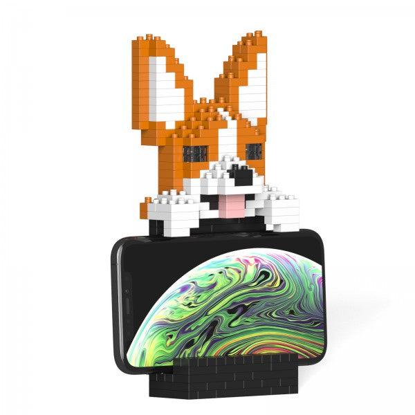 Welsh Corgi Phone Stand - LAminifigs , lego style jekca building set