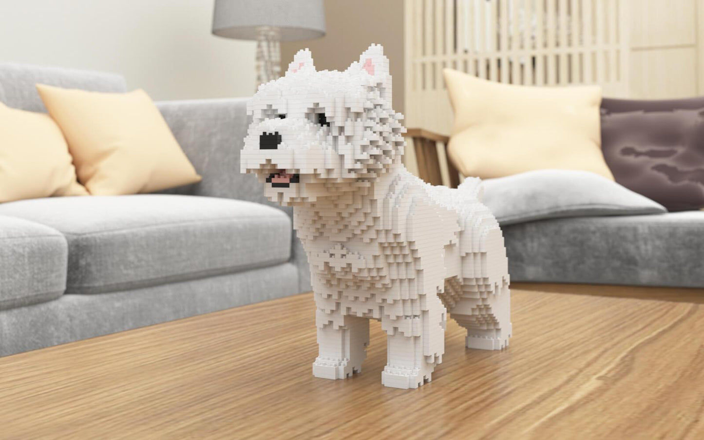 West Highland White Terrier Dog Sculptures - LAminifigs , lego style jekca building set