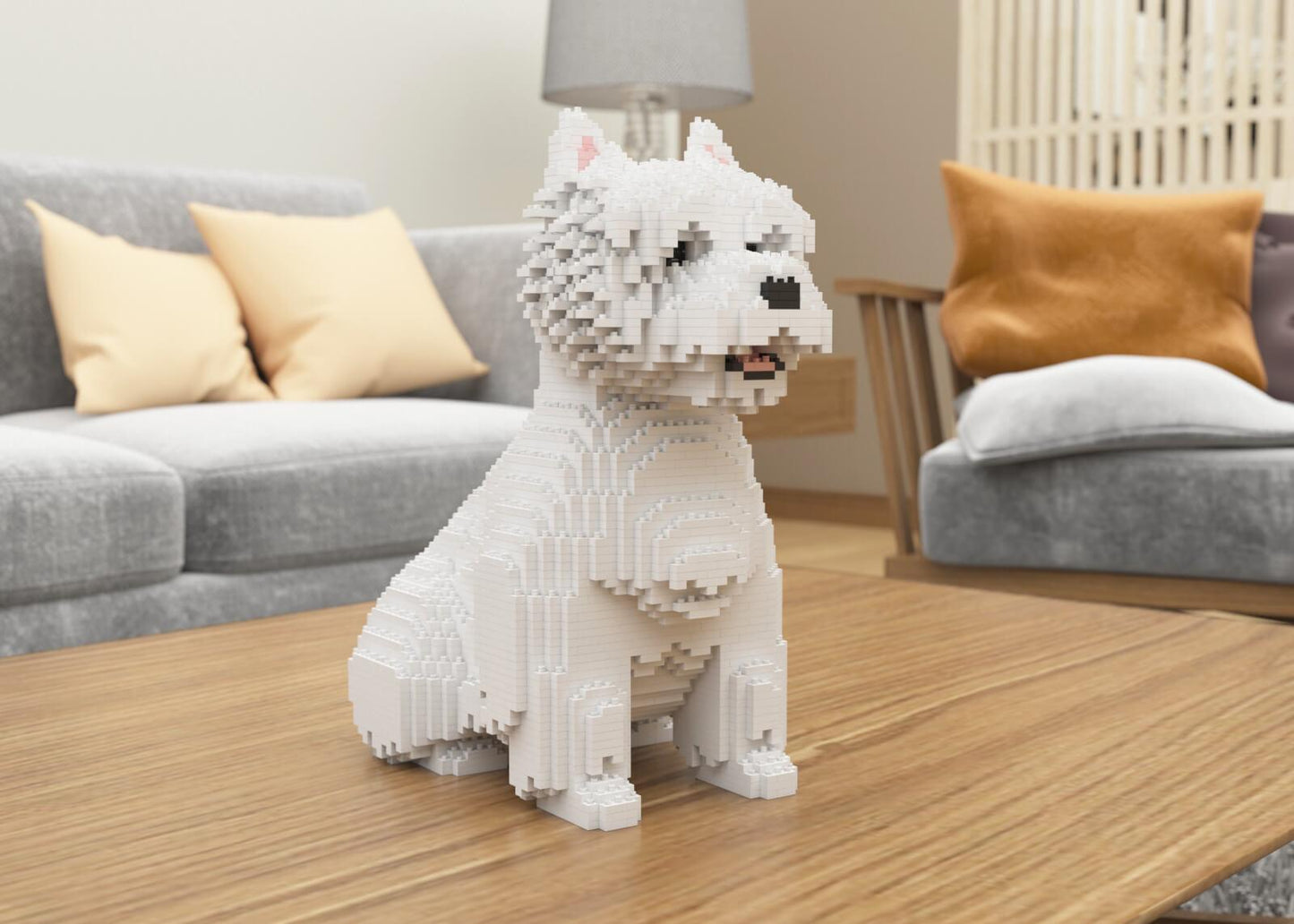 West Highland White Terrier Dog Sculptures - LAminifigs , lego style jekca building set