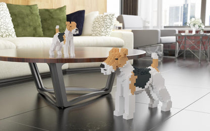 Wire Haired Fox Terrier Dog Sculptures - LAminifigs , lego style jekca building set