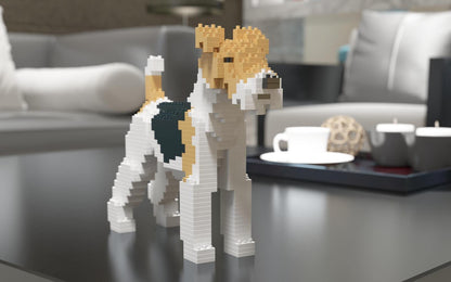 Wire Haired Fox Terrier Dog Sculptures - LAminifigs , lego style jekca building set