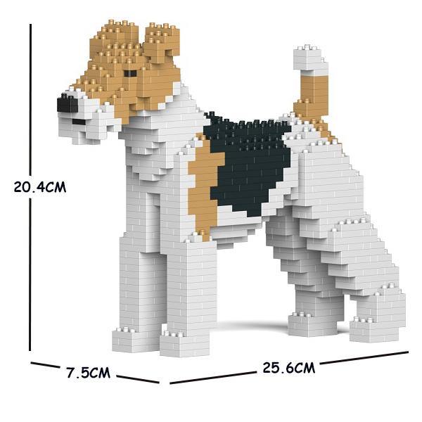 Wire Haired Fox Terrier Dog Sculptures - LAminifigs , lego style jekca building set