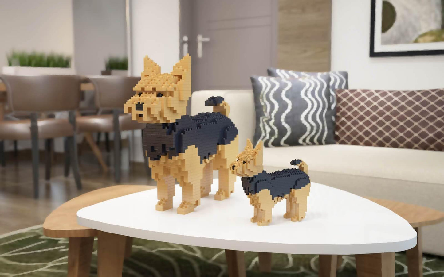 Yorkshire Terrier Dog Sculptures - LAminifigs , lego style jekca building set